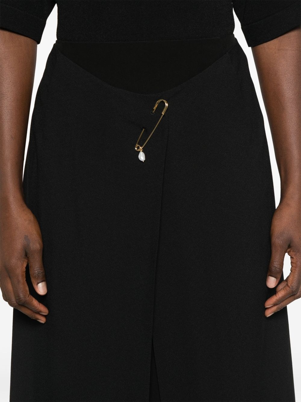 safety pin-detail midi skirt - 5