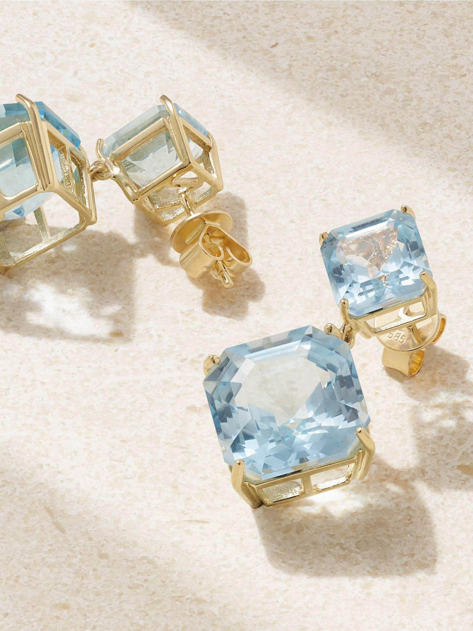 14-karat gold topaz earrings Gold - 3