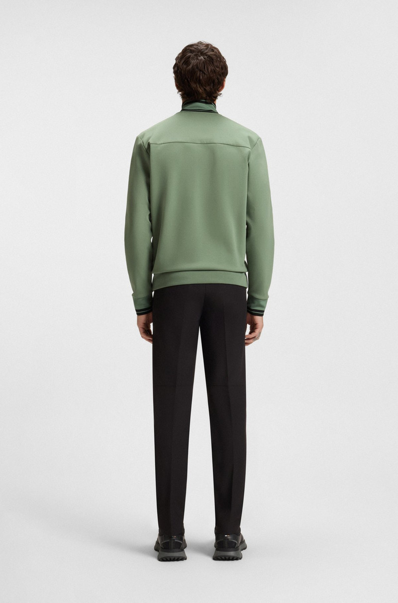 STRIPE-DETAIL ZIP-UP SWEATSHIRT IN A COTTON BLEND 5