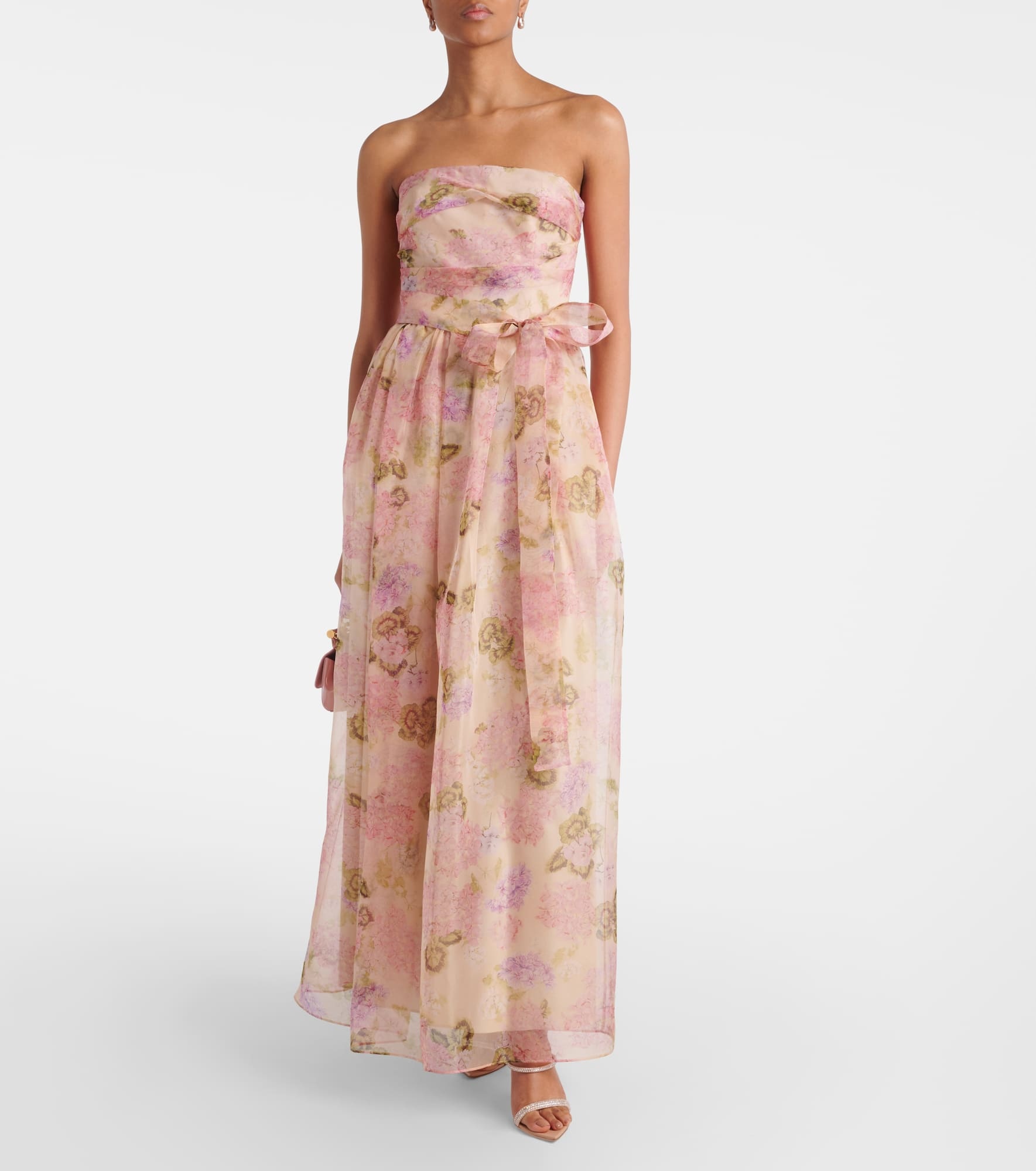 Lisetta floral silk organza bustier gown - 2