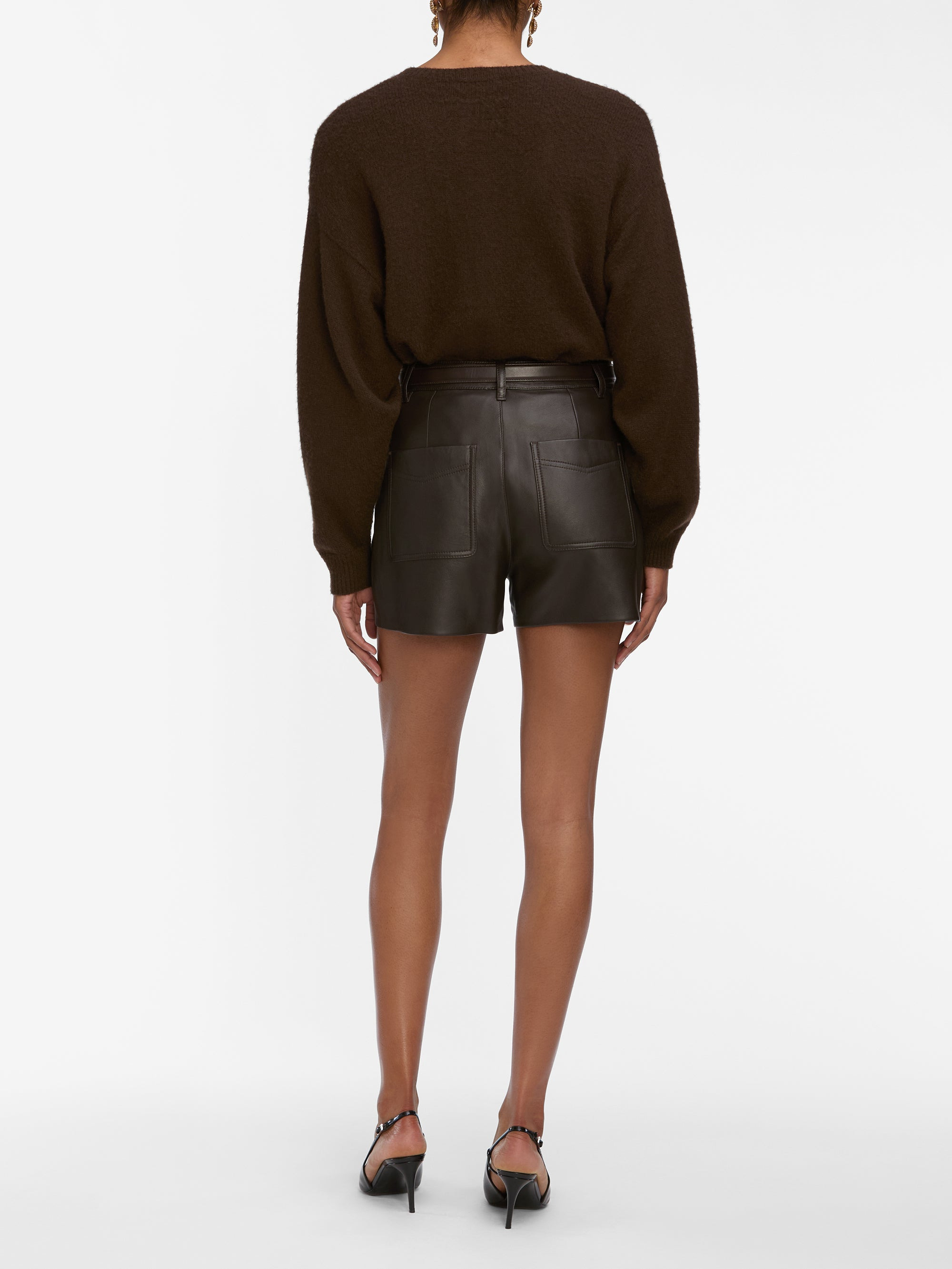 The Leather Scout Short in Truffle - 6