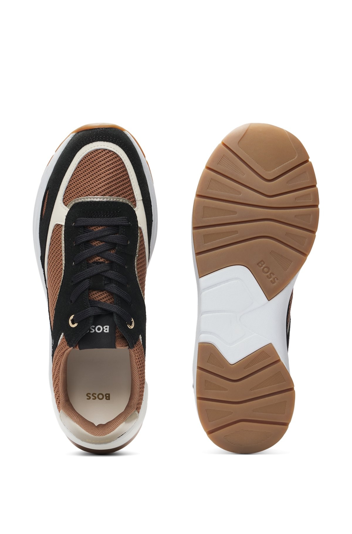 MIXED-MATERIAL TRAINERS WITH SUEDE AND MESH - 5