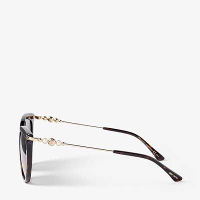JIMMY CHOO Tinsley/g/s 56
Brown Havana Cat Eye Sunglasses with Pearls outlook
