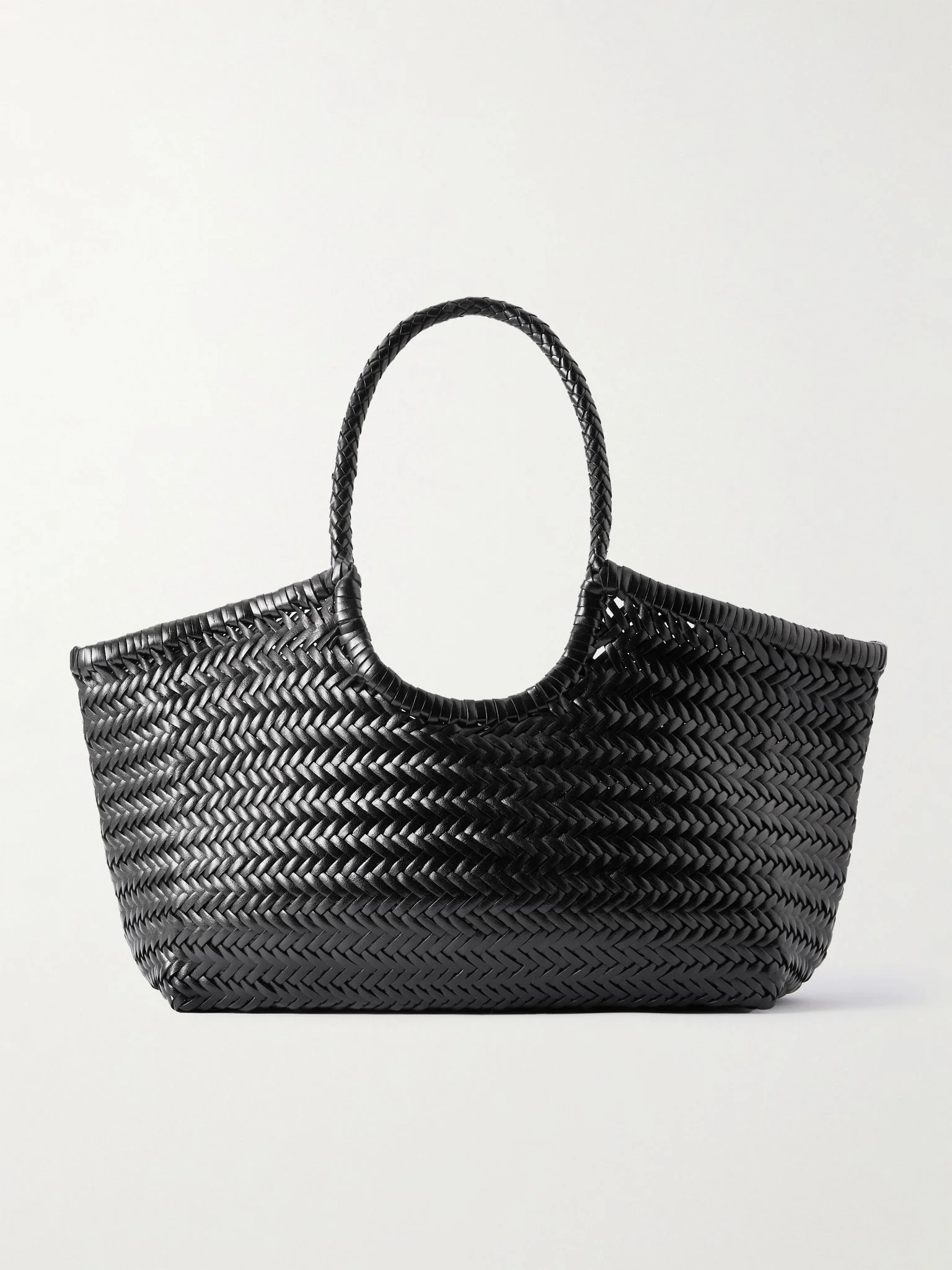 Nantucket large woven leather tote Black - 1