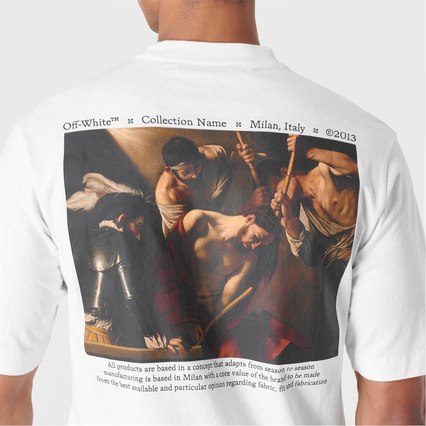 ★Off-White★ Caravaggio Crowning Short Sleeve T-Shirt Black Off-White Caravaggio Crowning Skate Tee /White - Black