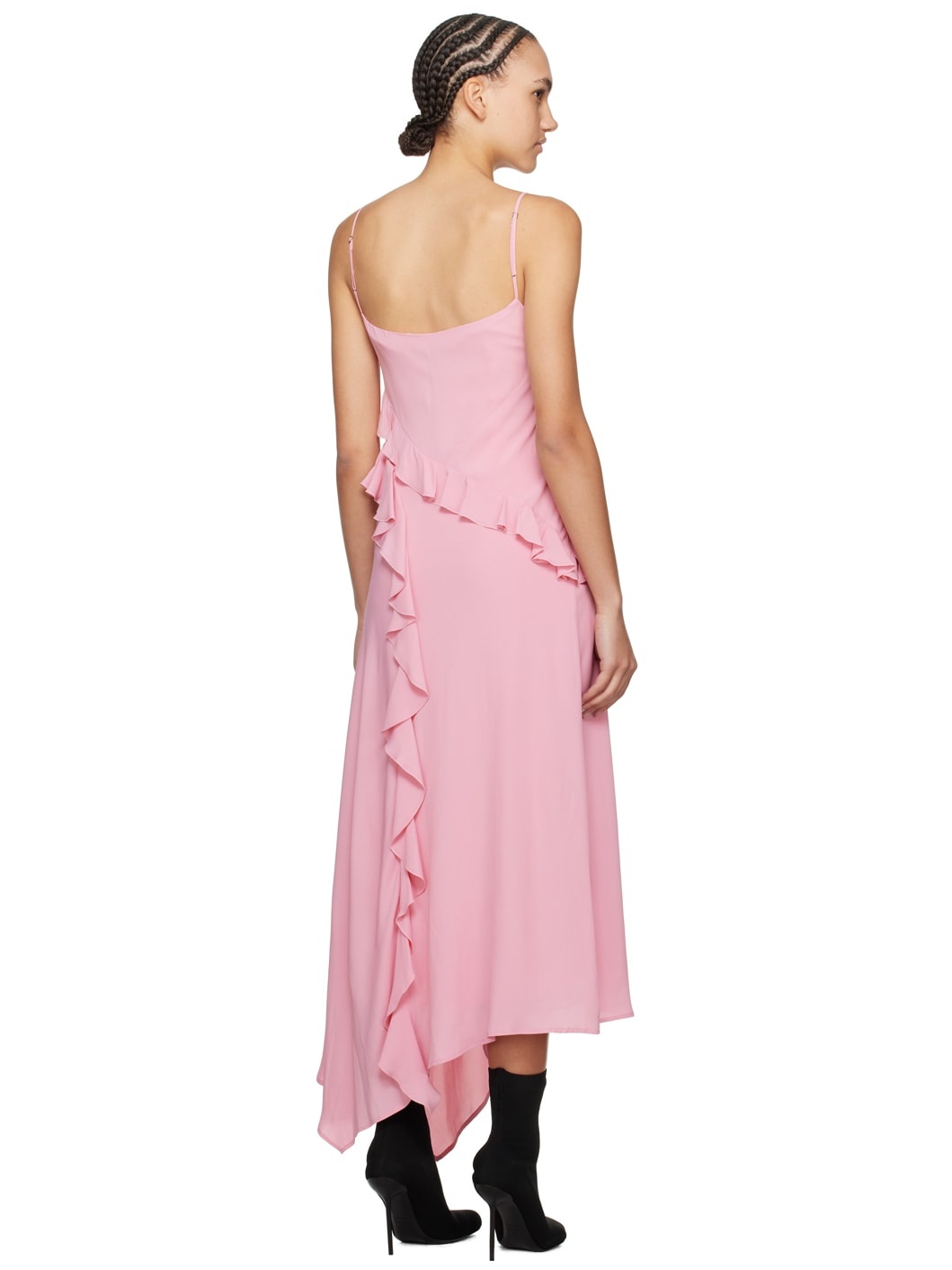 Pink Ruffle Maxi Dress - 3