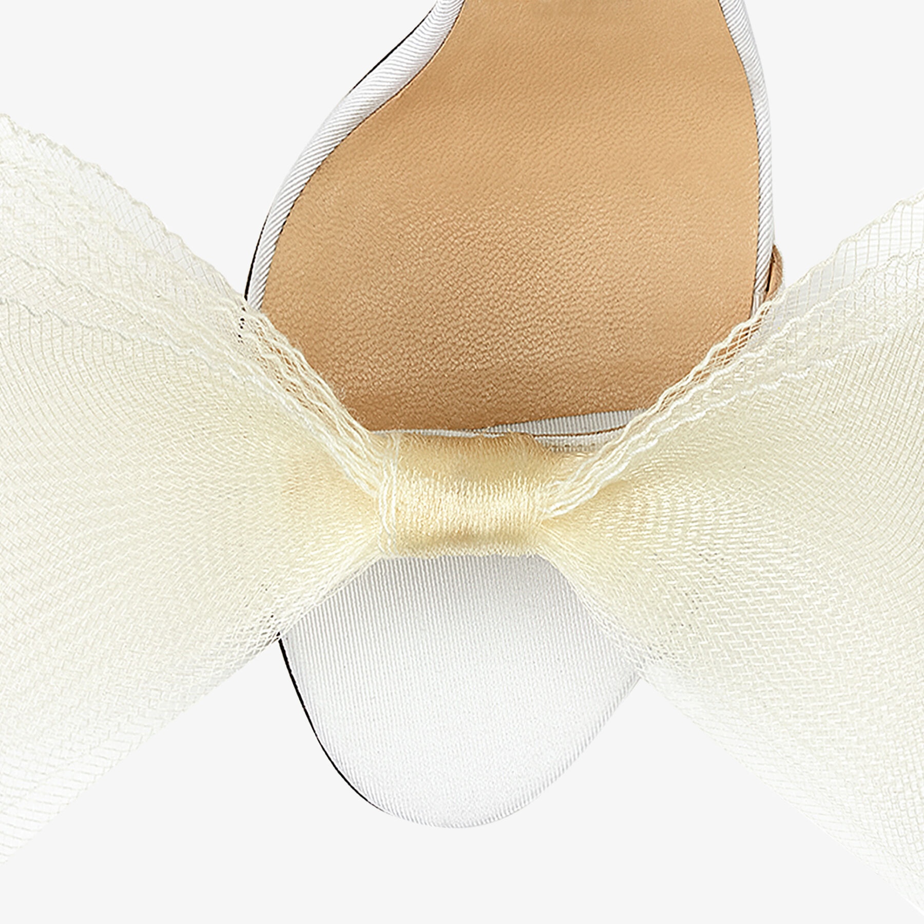 Aveline 100
Latte Sandals with Asymmetric Grosgrain Mesh Fascinator Bows - 5