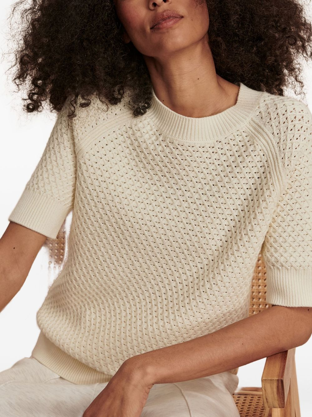 Lucy textured short-sleeve T-shirt - 5