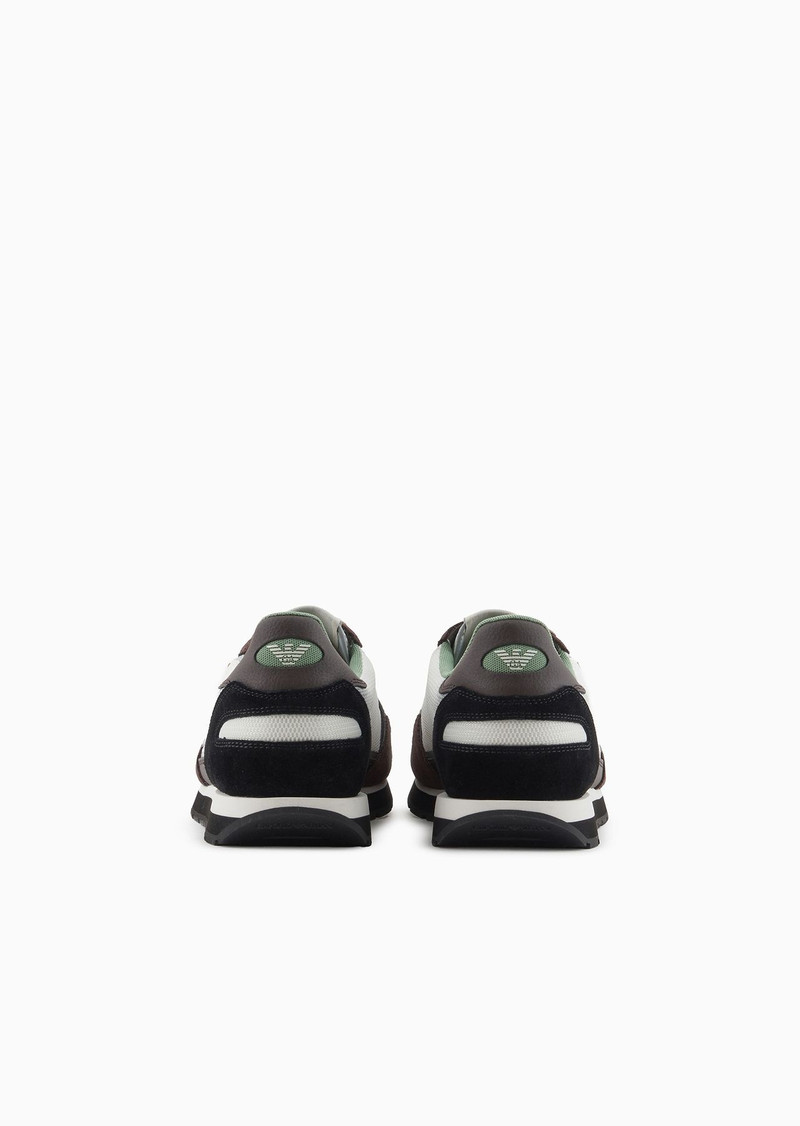 EMPORIO ARMANI Mesh sneakers with suede details and eagle patch outlook