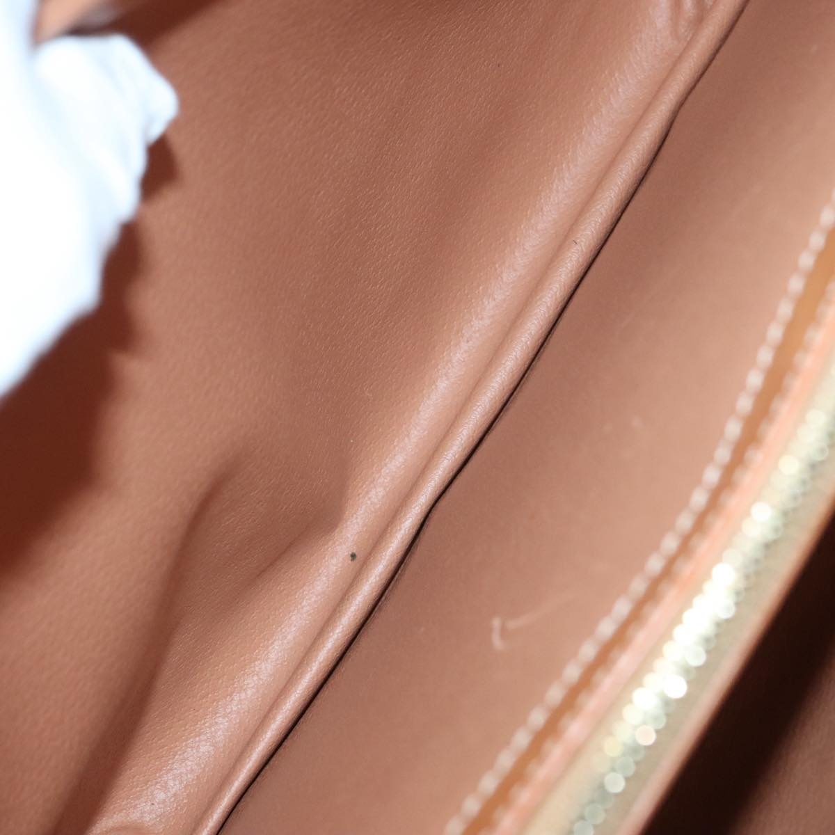 CELINE Macadam Canvas Hand Bag Pvc Leather Brown Gold - 11