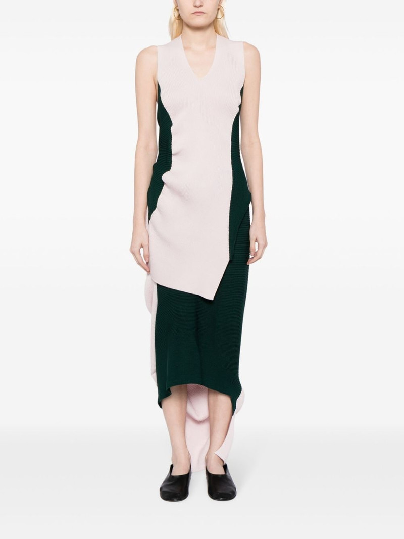 ISSEY MIYAKE asymmetric ribbed-knit top outlook