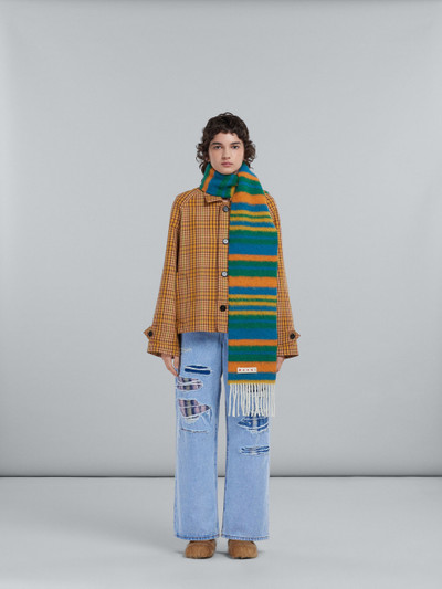 Marni BLUE AND GREEN ALPACA AND WOOL SCARF outlook