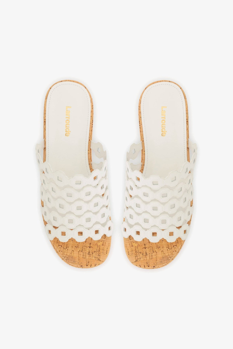 Charli Mule In White Leather 7