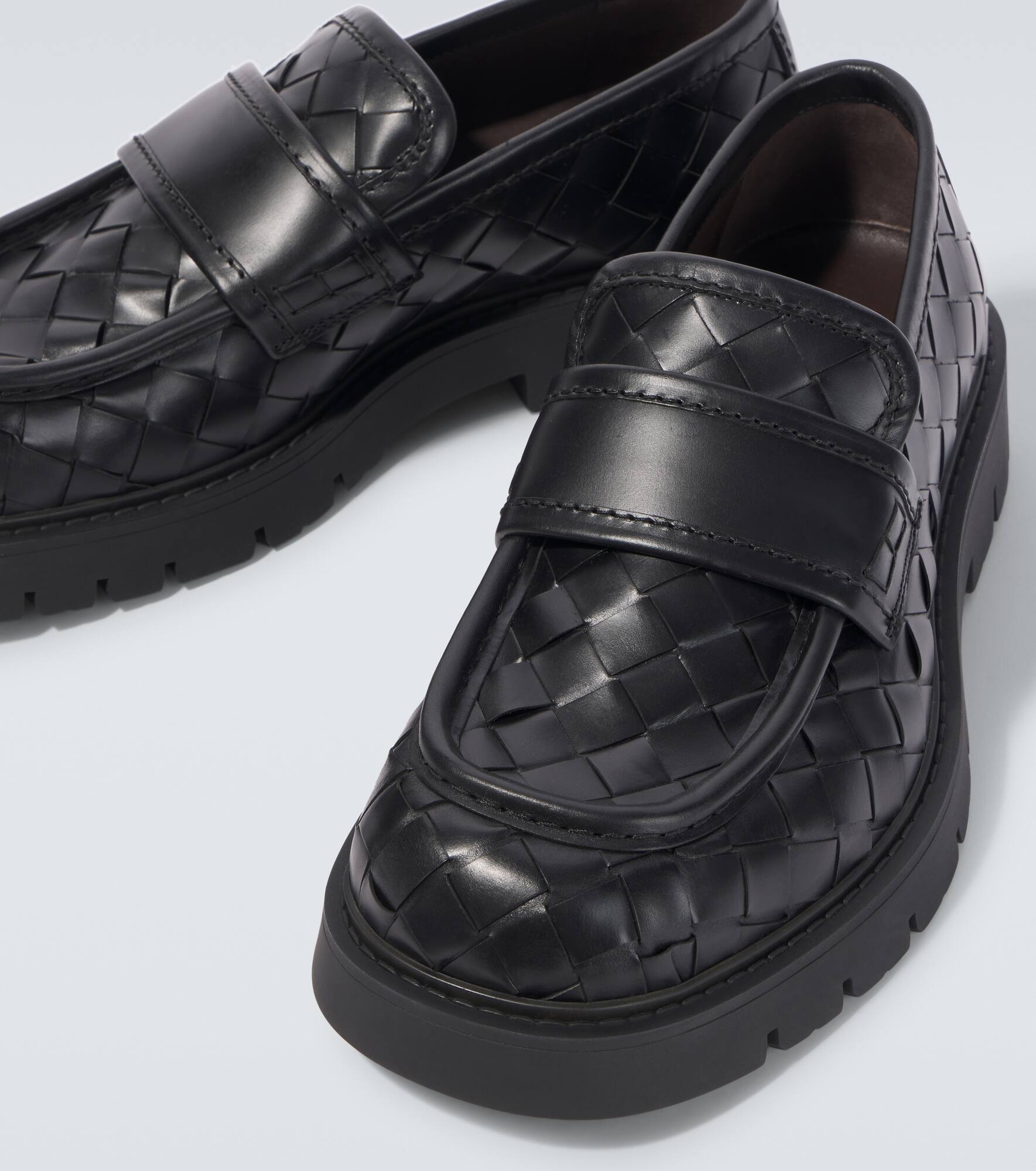Haddock Intrecciato leather loafers - 3