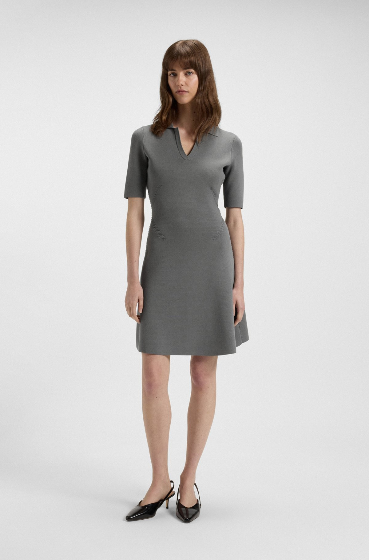 KNITTED DRESS WITH SKIPPER COLLAR - 2