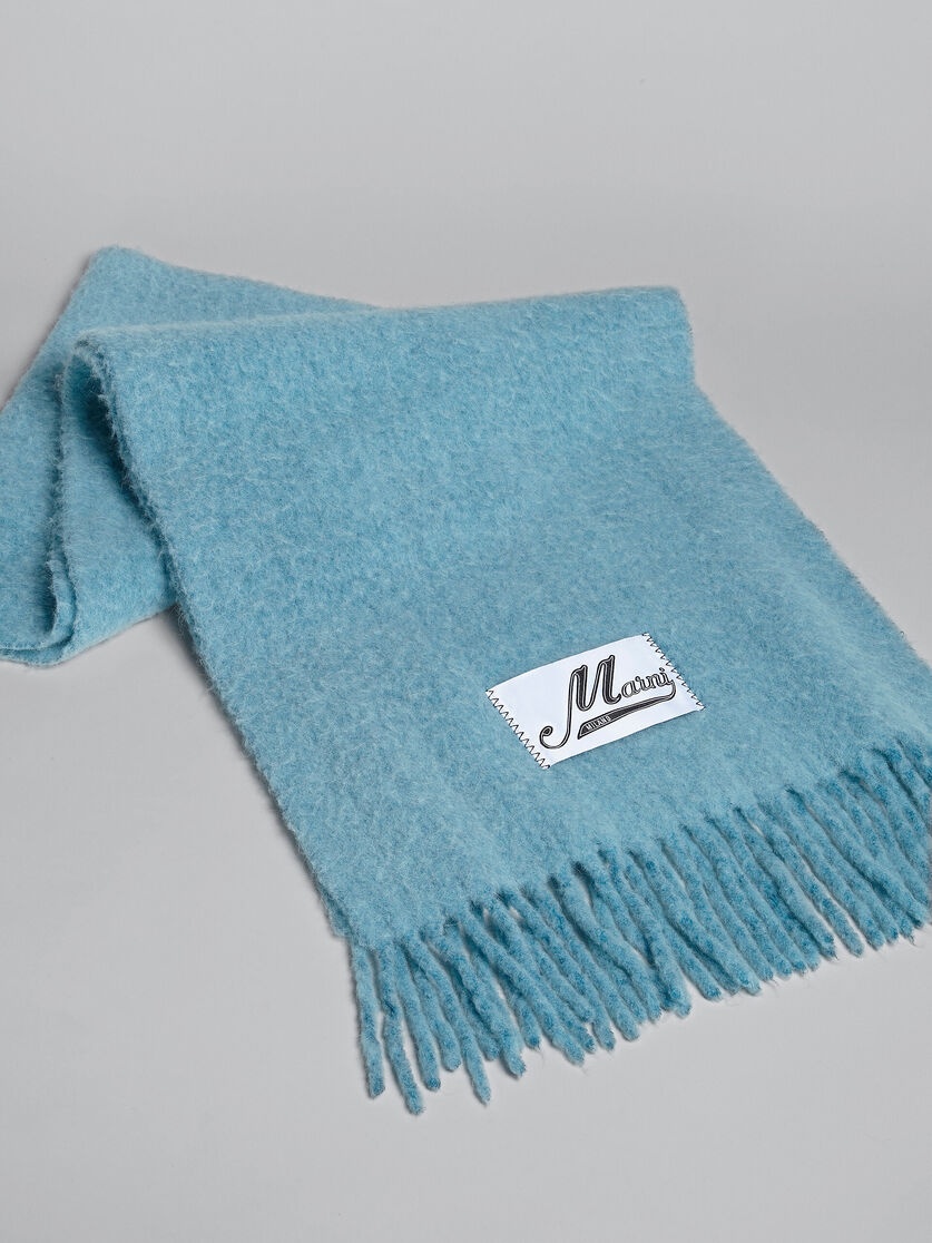 SKY BLUE BRUSHED WOOL SCARF - 3