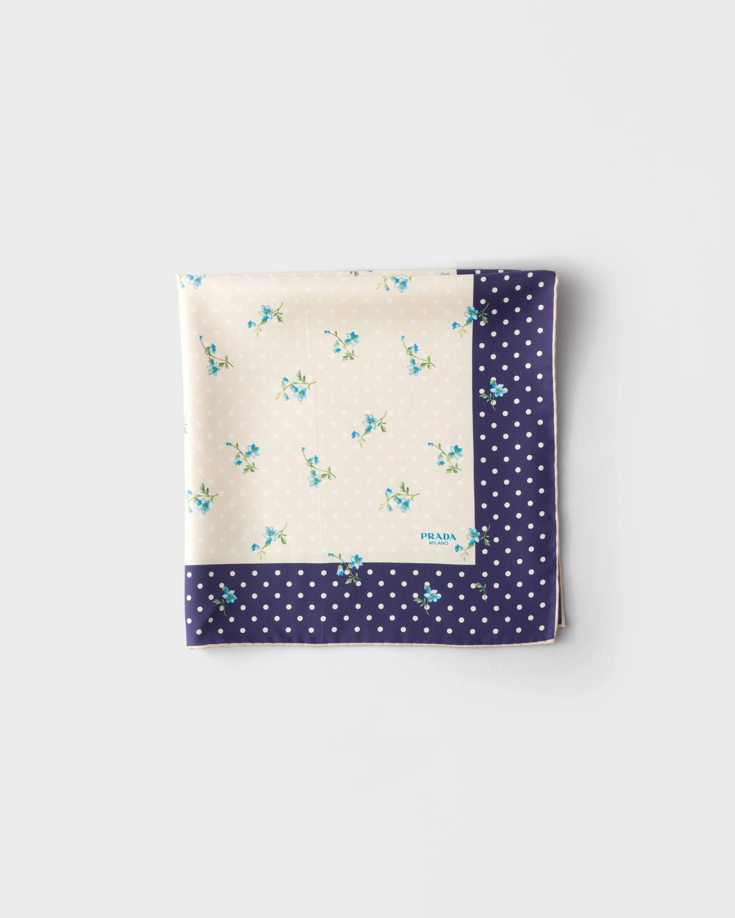 Printed silk twill scarf 55 - 1