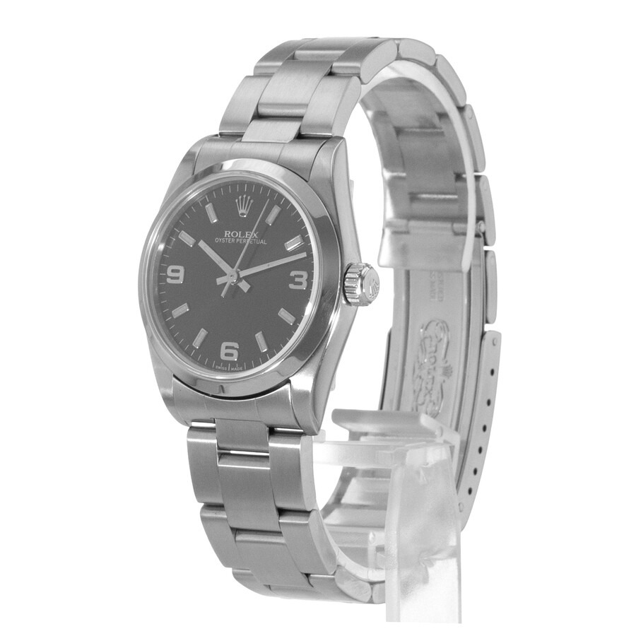 Pre-owned Rolex Oyster Perpetual 31 Automatic Black Dial Ladies Watch 77080 BKSO - 4