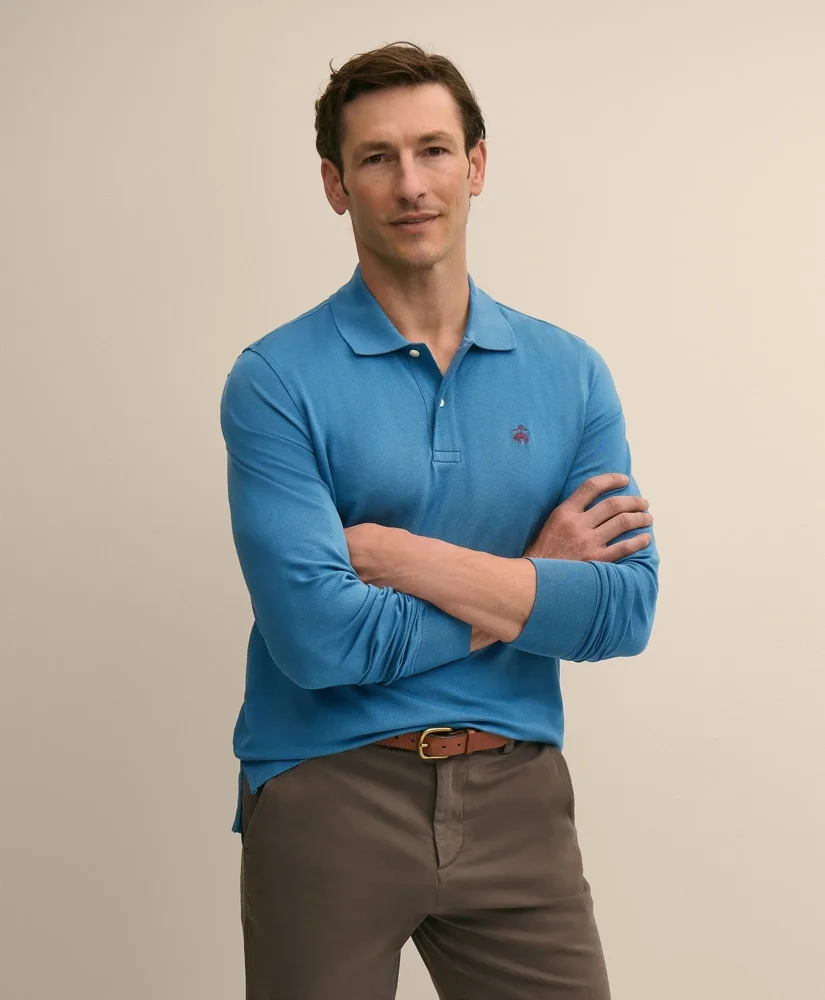 Golden Fleece® Stretch Supima® Long-Sleeve Polo Shirt - 1