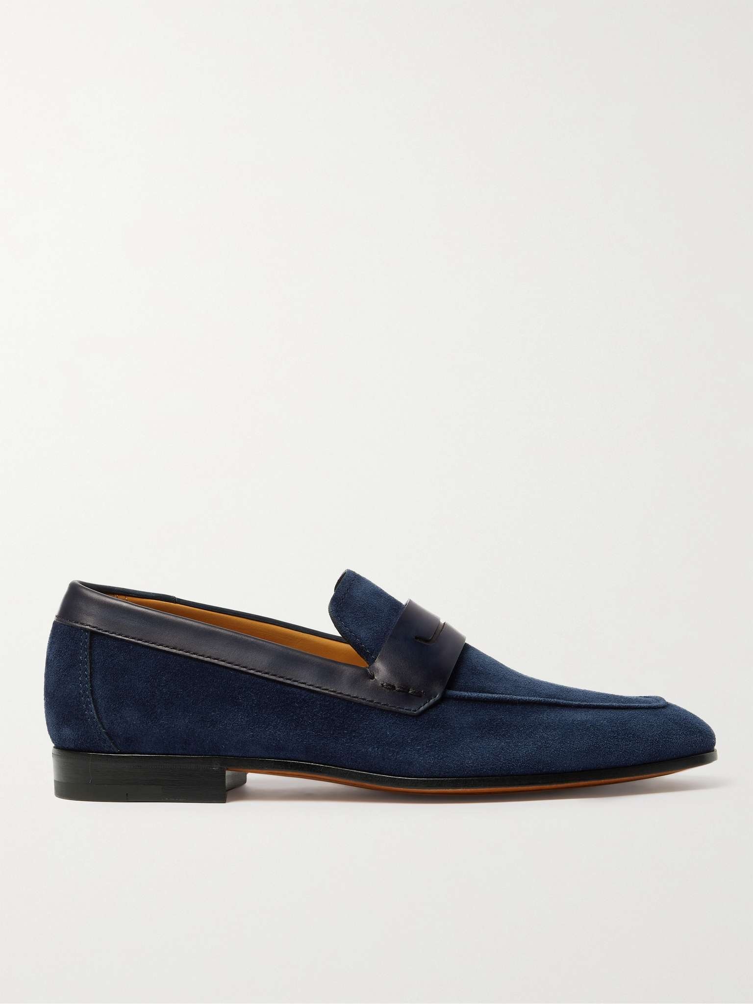 Lorenzo Leather-Trimmed Suede Loafers - 1