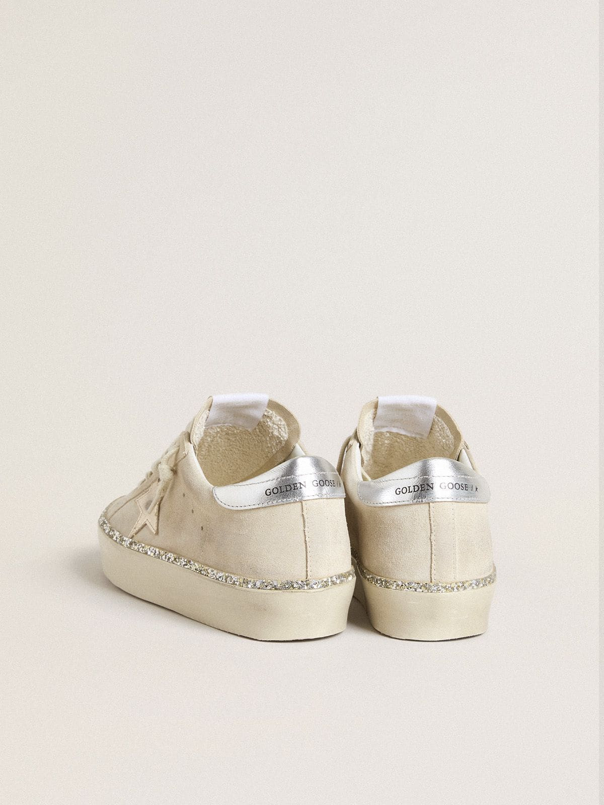 Hi Star in suede with silver metallic leather star and heel tab - 4