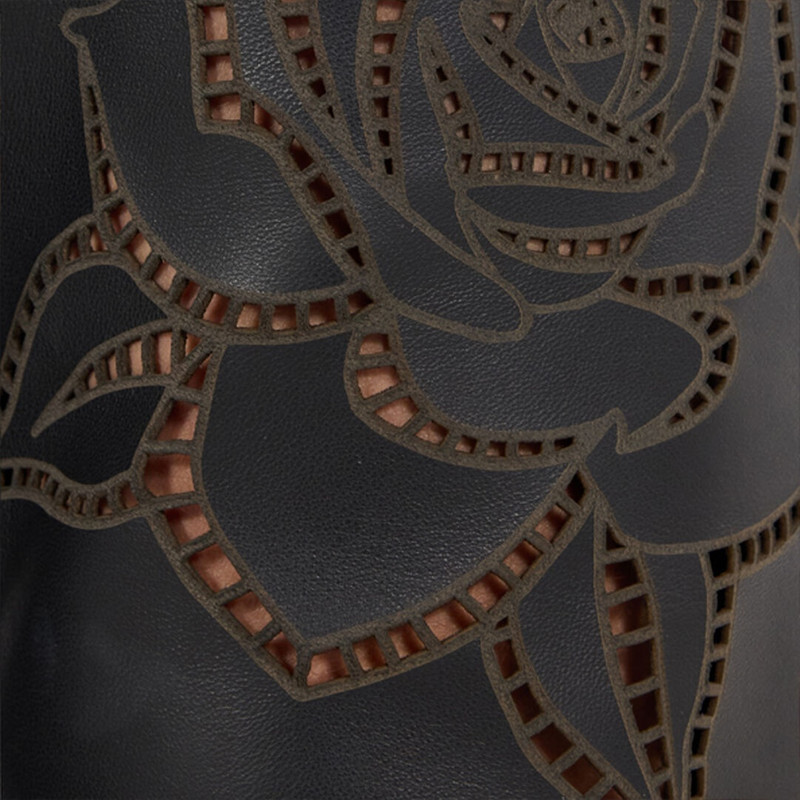 Leather Pants With Perforated Roses 5