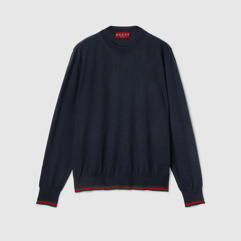 Wool knit sweater with Web - 1