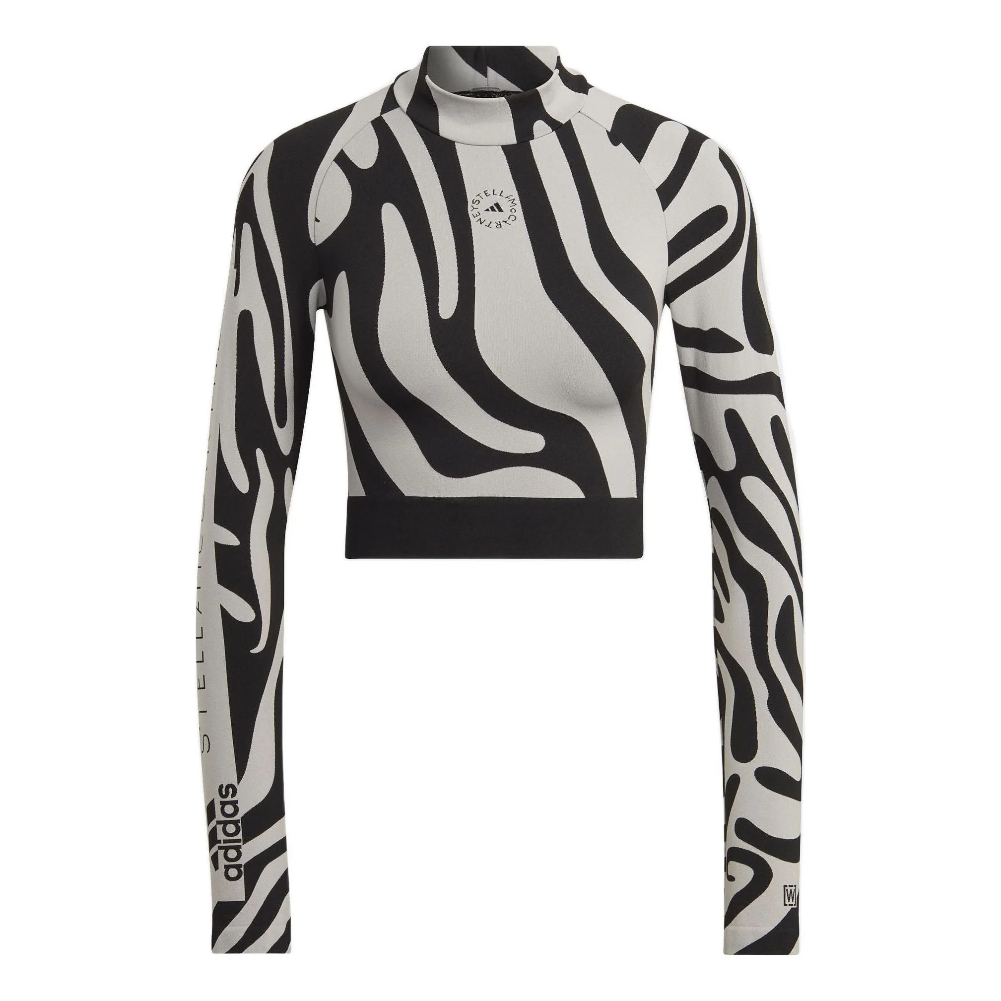 (WMNS) adidas by Stella McCartney Seamless Wolford Crop Top 'White Black' HF3067 - 1