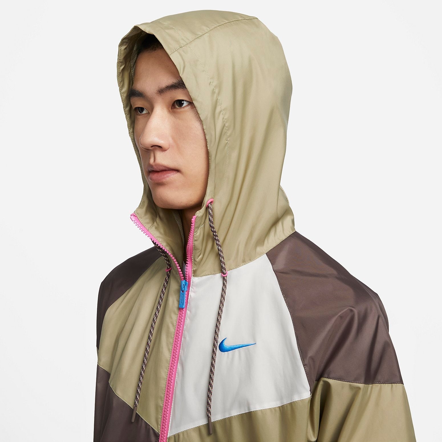 Nike Summer Hooded Stitching Windproof Training Sports Jacket 'Grey Tan' FJ7680-004 - 2