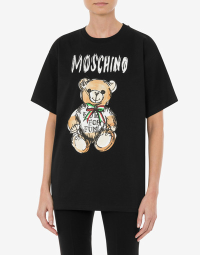 Moschino DRAWN TEDDY BEAR ORGANIC JERSEY T-SHIRT outlook