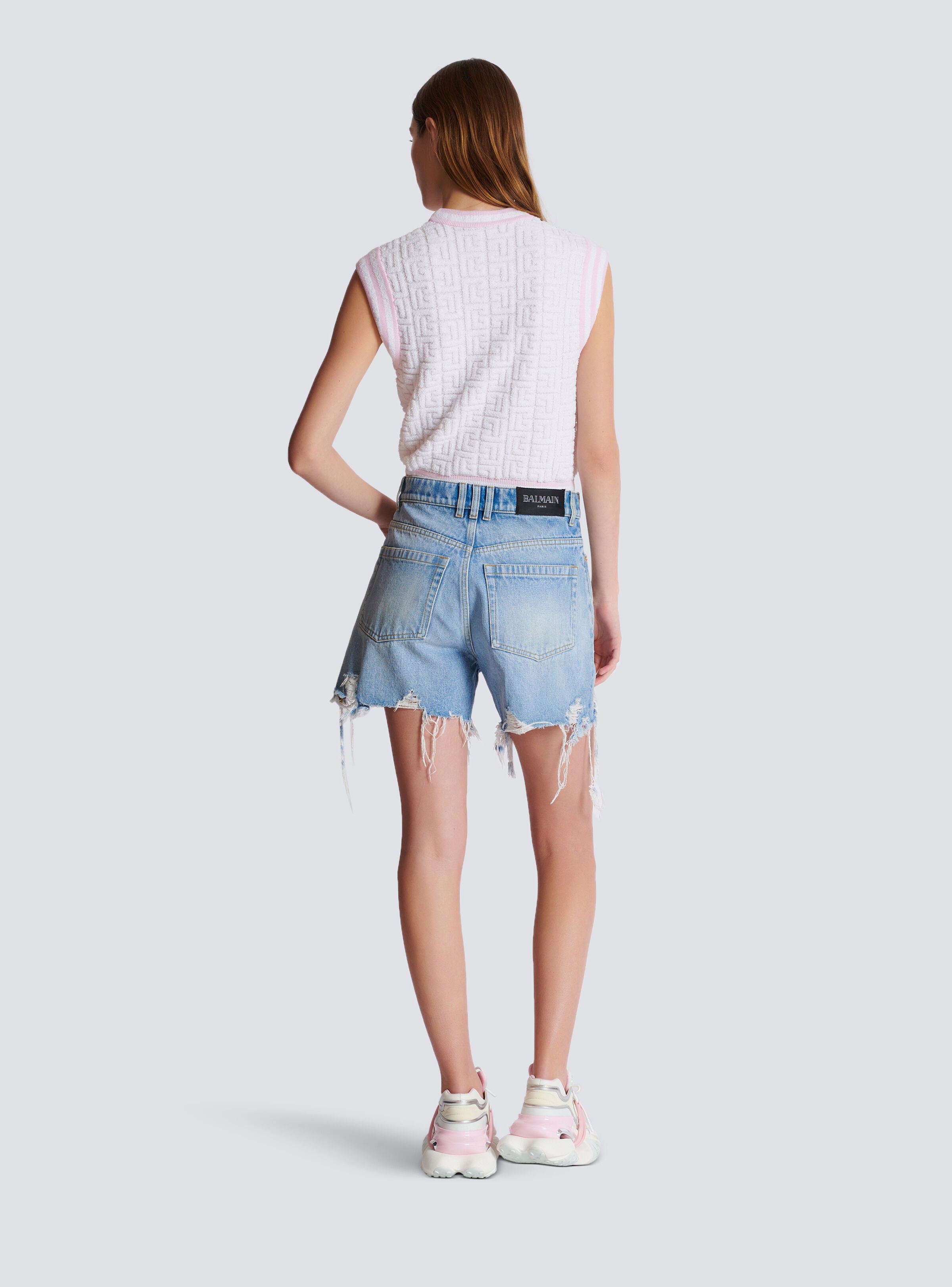 Light blue denim shorts - 4