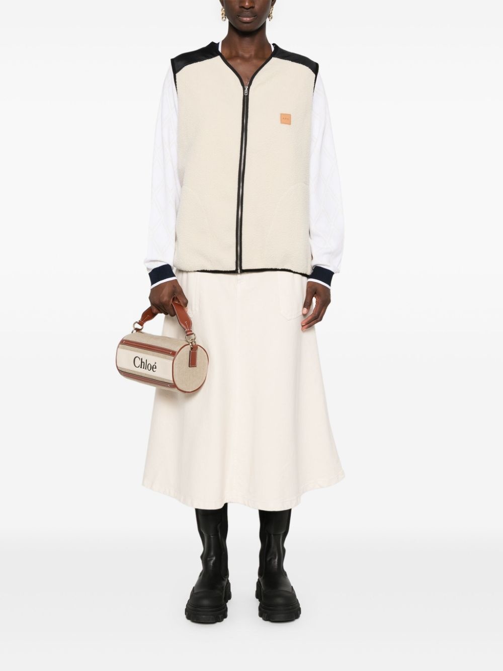 Nate colour-block fleece gilet - 2