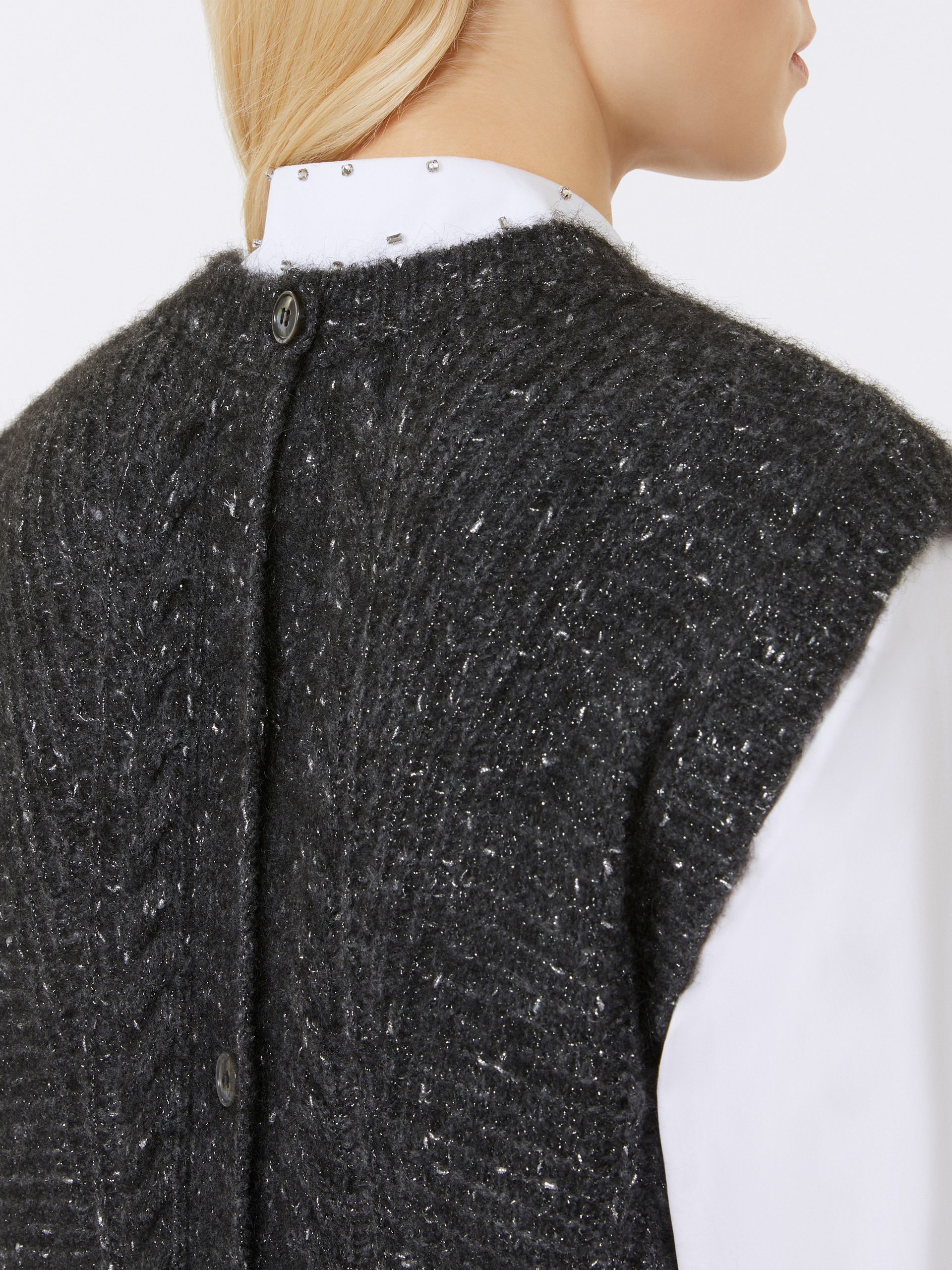 TAFFY Alpaca and lurex gilet - 6