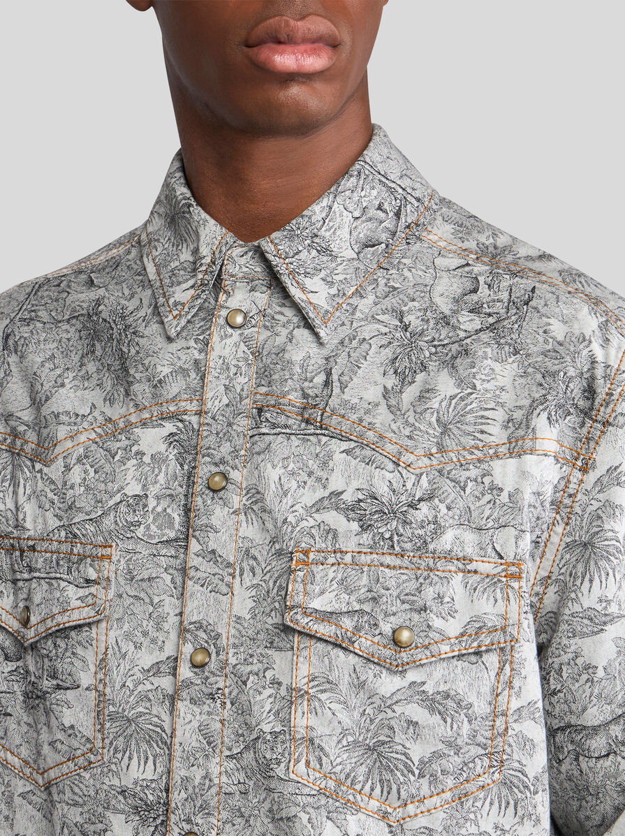 LINEN-BLEND DENIM OVERSHIRT - 2