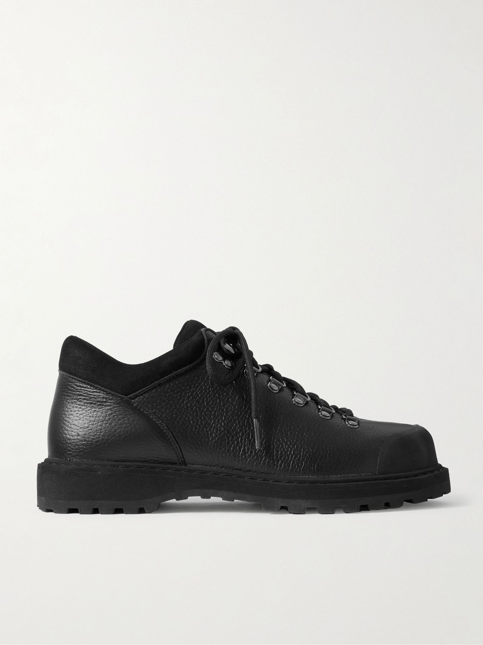 Cornaro Rubber and Suede-Trimmed Full-Grain Leather Sneakers Black - 1