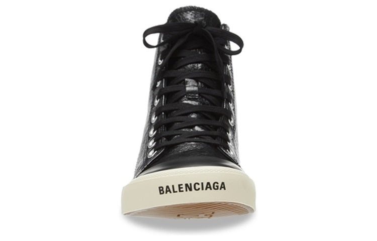 (WMNS) Balenciaga Paris High Top Sneakers 'Black Leather and White Rubber' 688756W3RCA1090 - 5