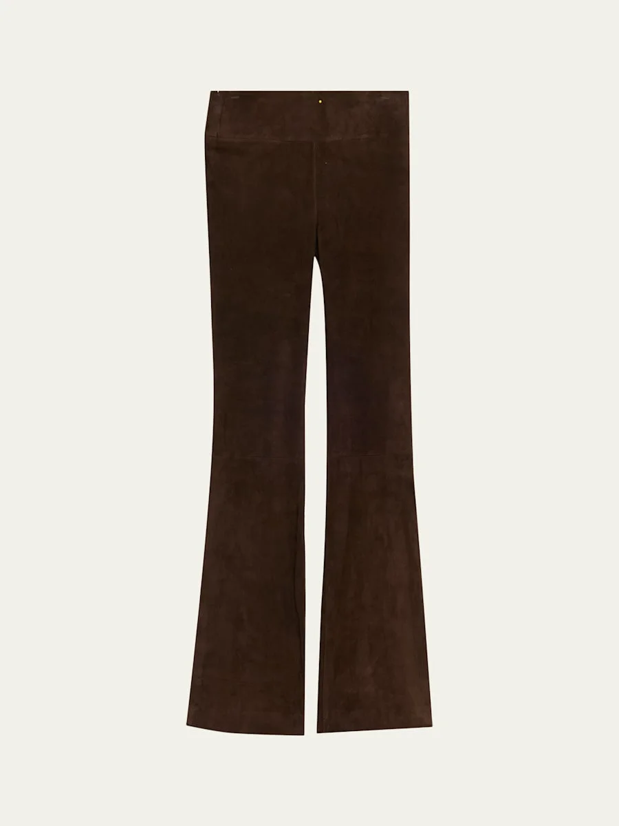 Micro Flare Suede Leggings - 1