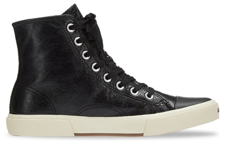 (WMNS) Balenciaga Paris High Top Sneakers 'Black Leather and White Rubber' 688756W3RCA1090 - 2