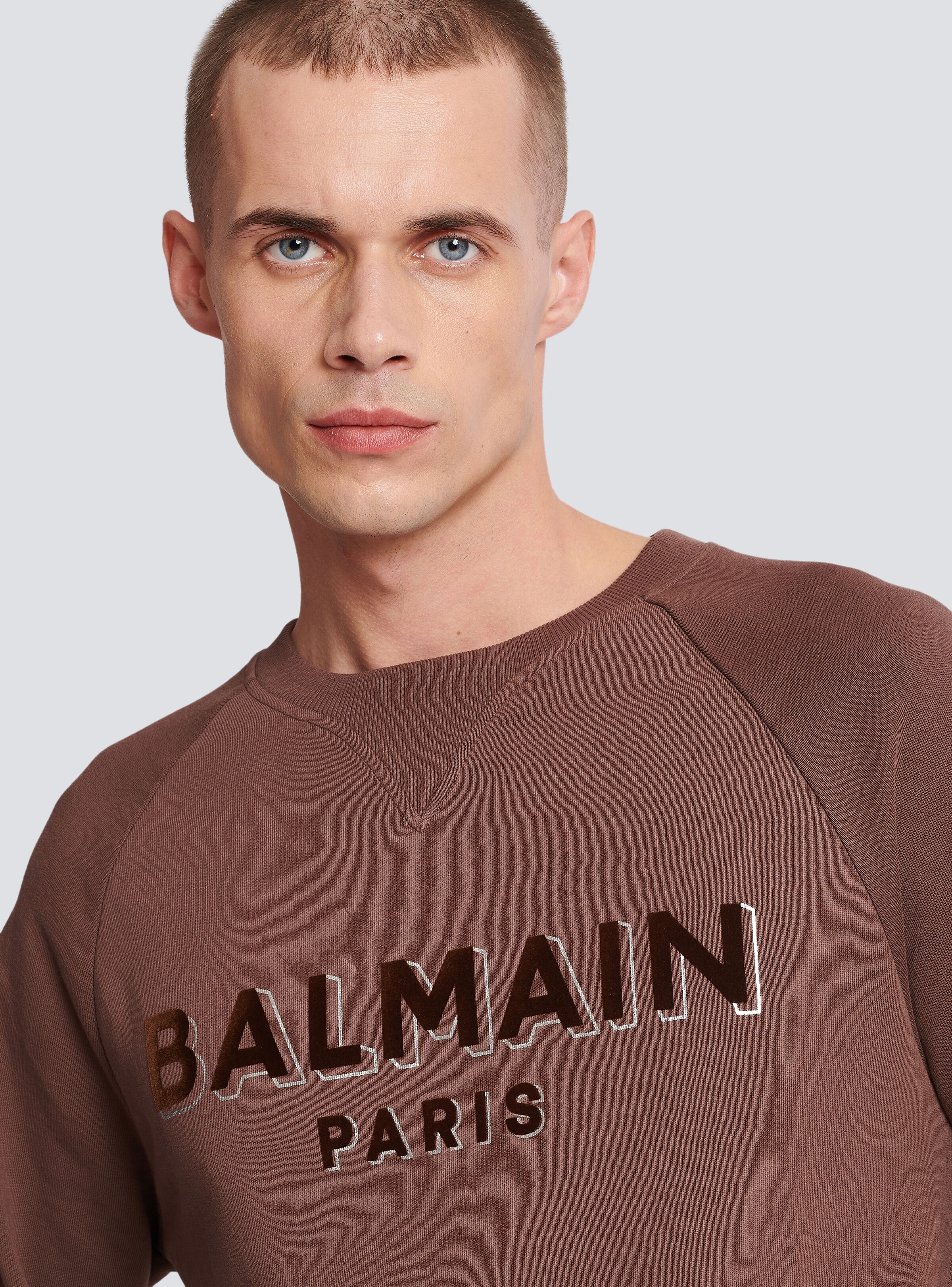 Flocked Balmain logo sweatshirt - 6