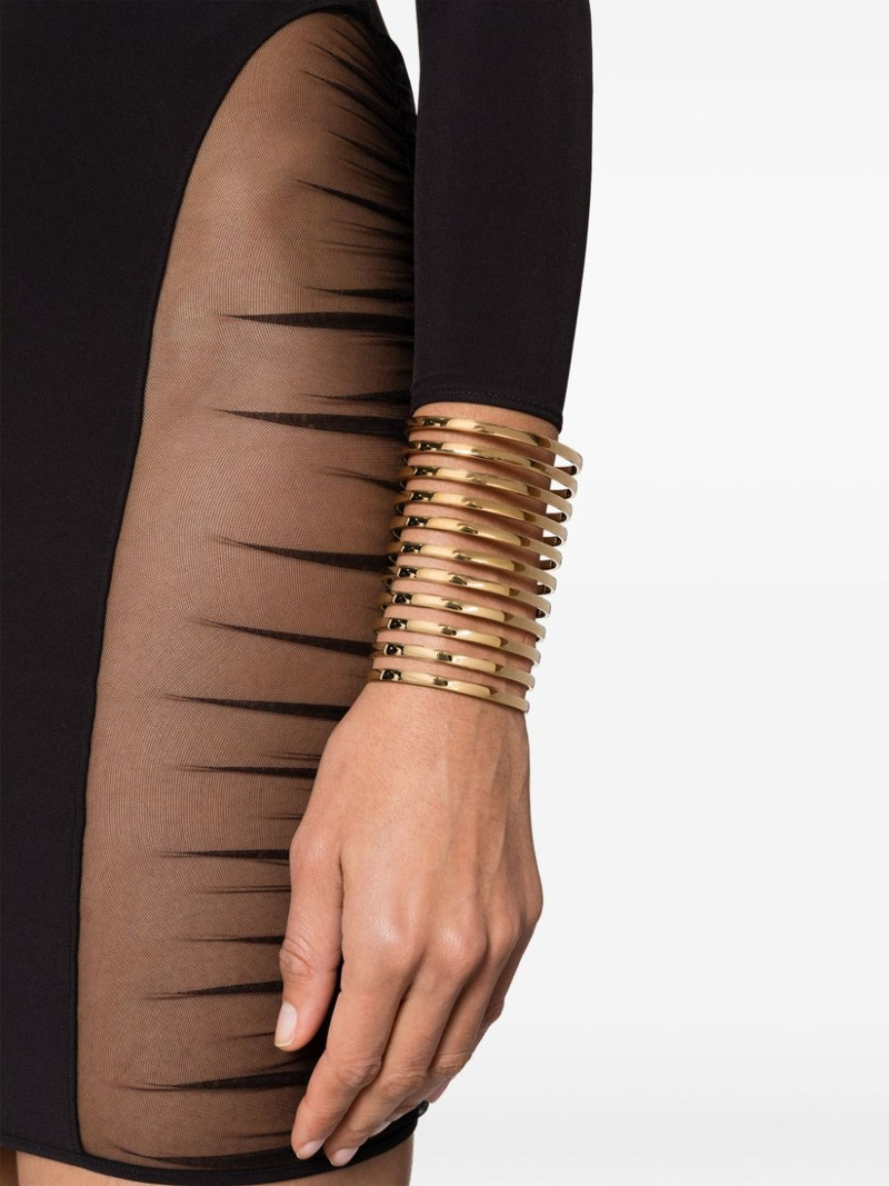 Amina Muaddi Angelica brass bracelet outlook