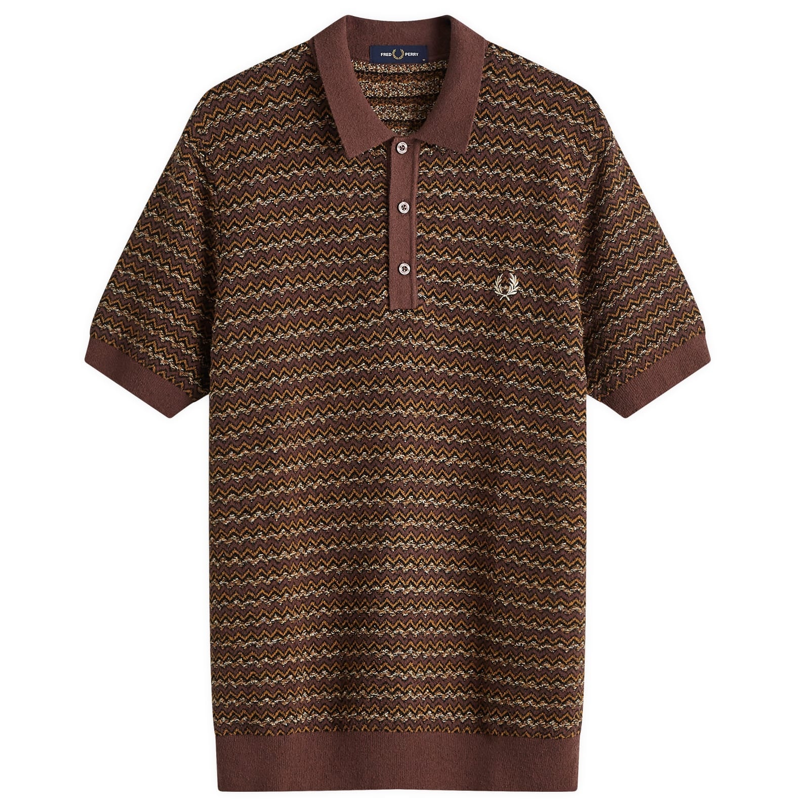 Fred Perry Boucle Jacquard Knit Polo - 1