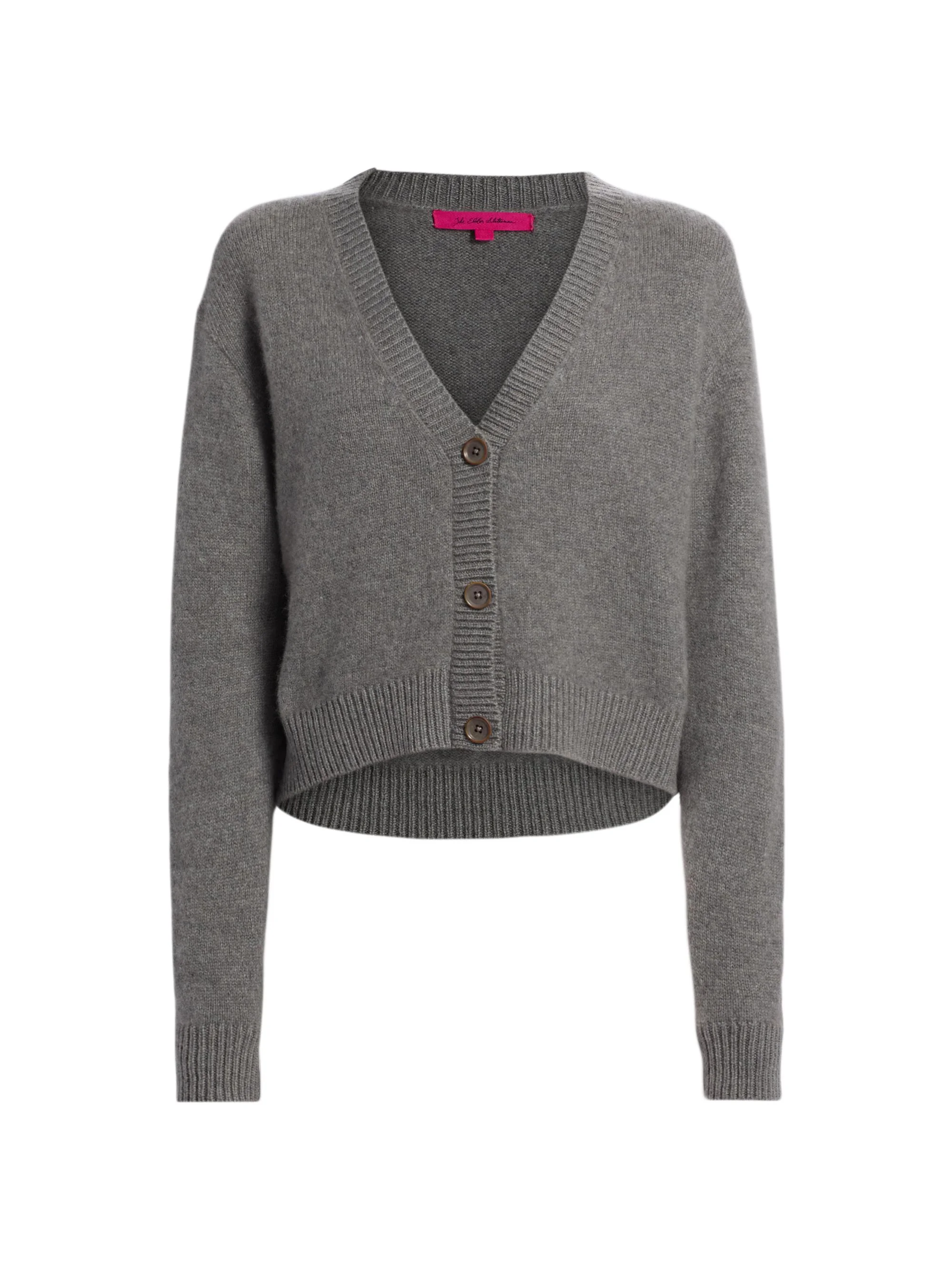 Women's Boxy Cashmere Cardigan - Light Grey - 1