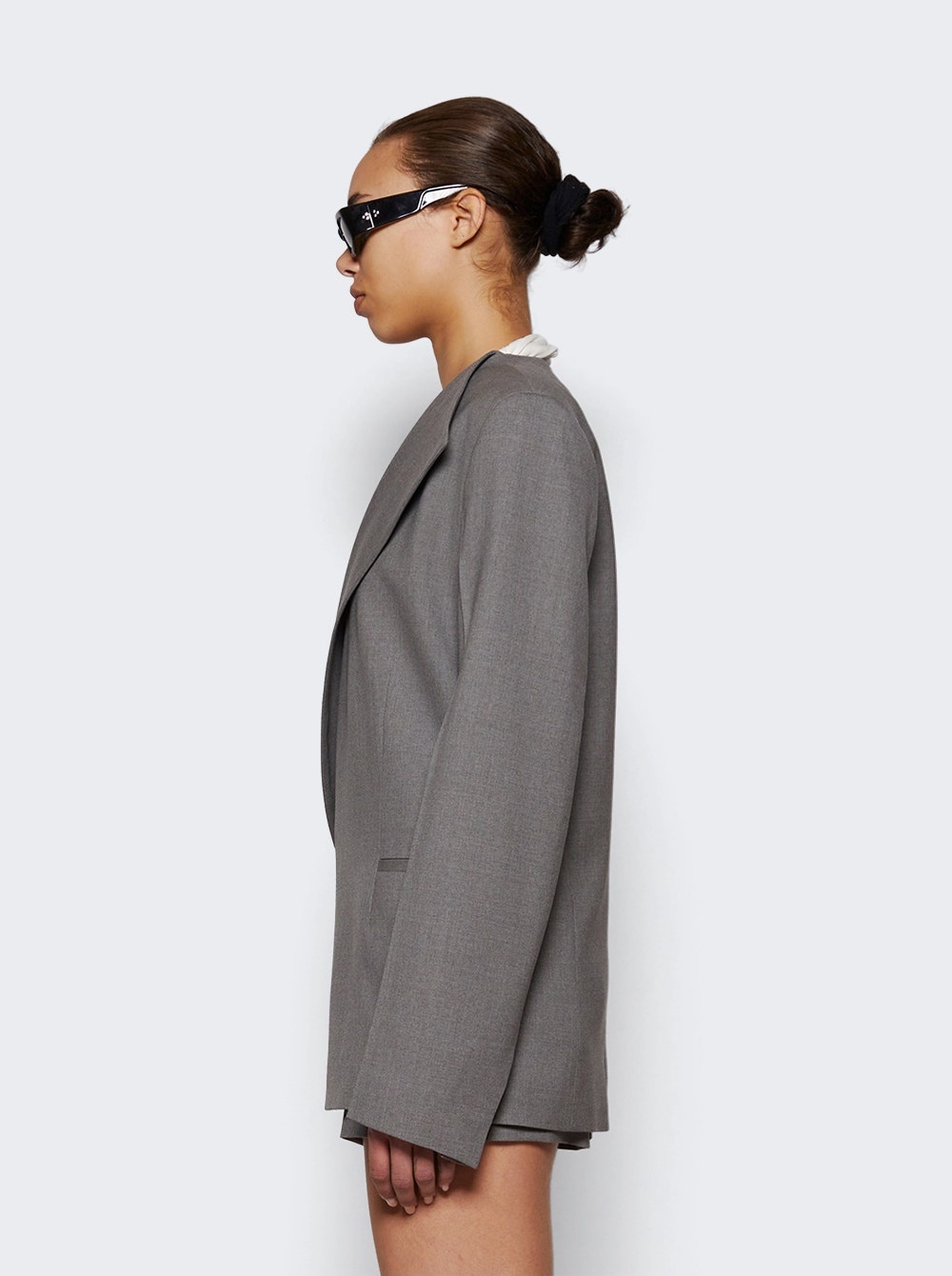 Nodo Double Breasted Jacket Grey Melange - 4