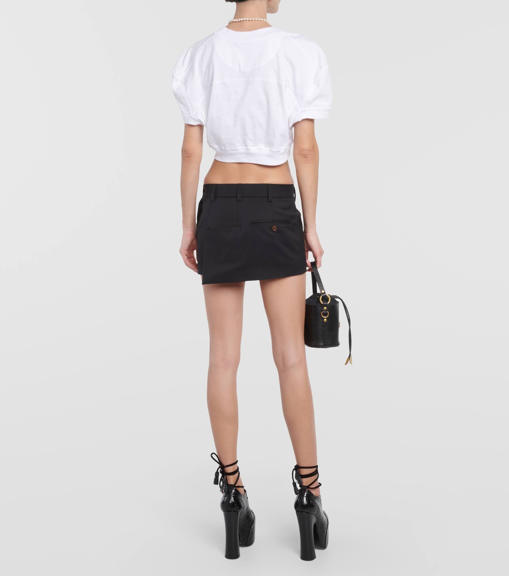 Low-rise wool miniskirt - 3