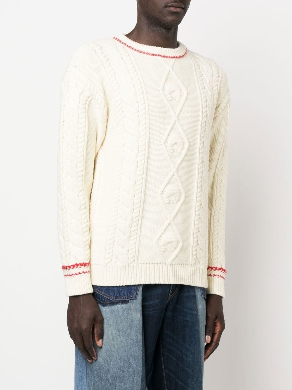 cable-knit wool jumper - 4