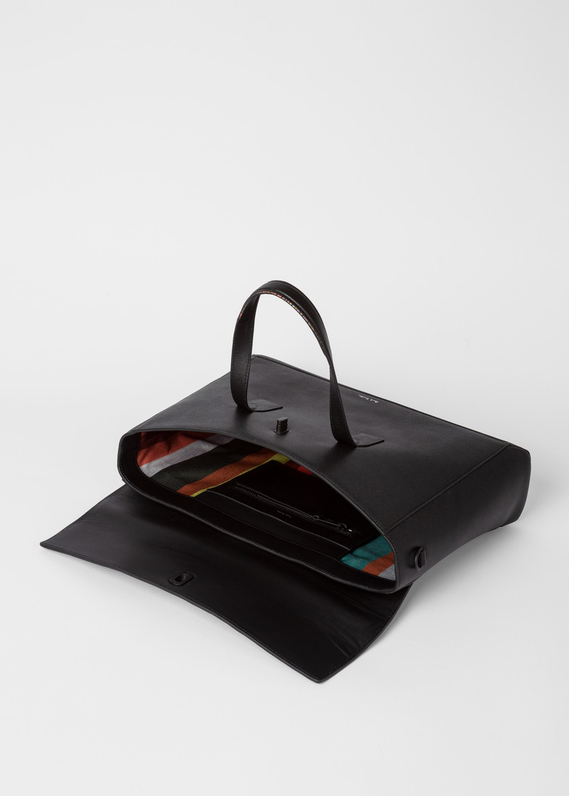 Black Embossed Leather Folio 6