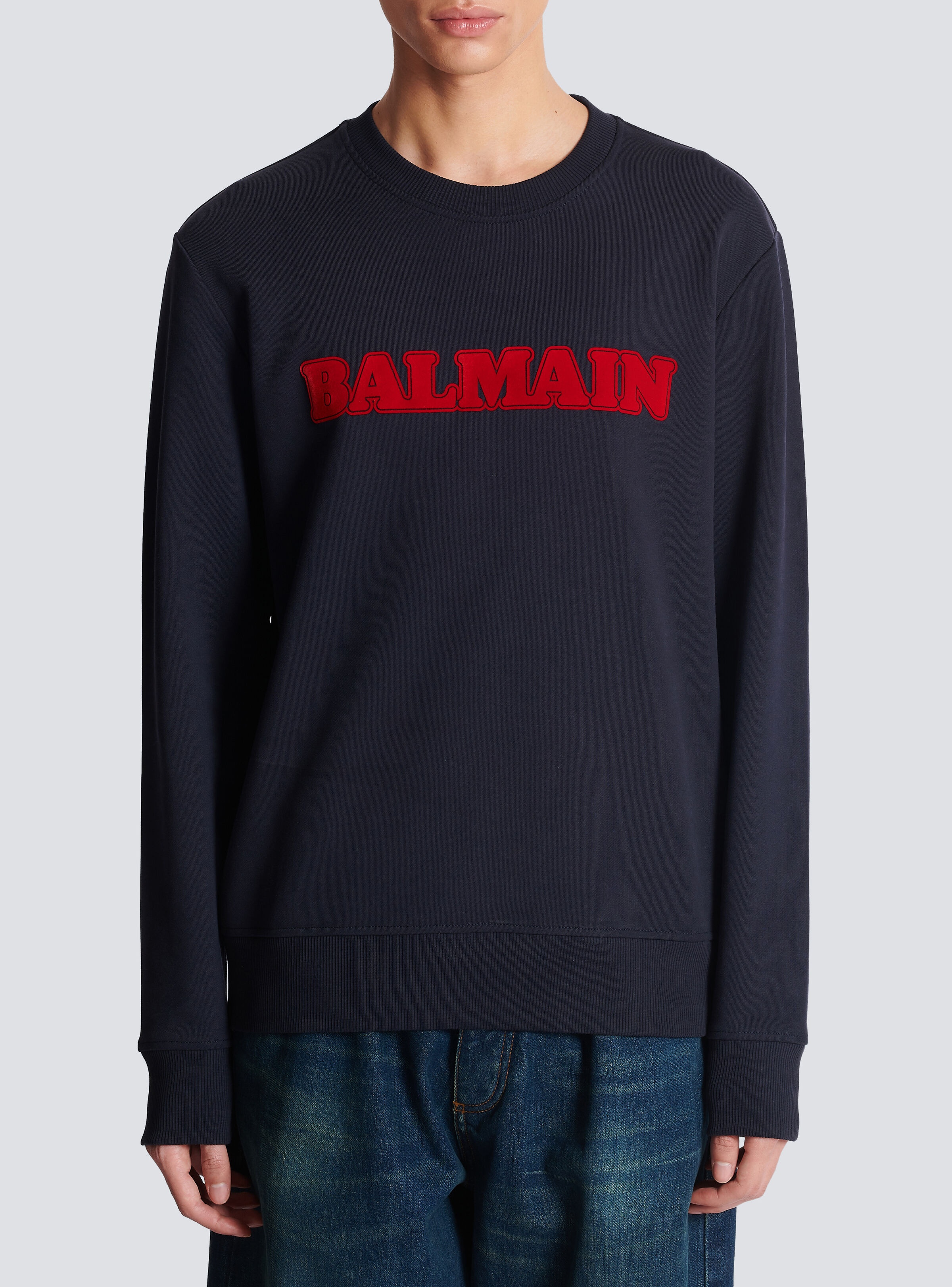 Flocked retro Balmain sweatshirt - 5