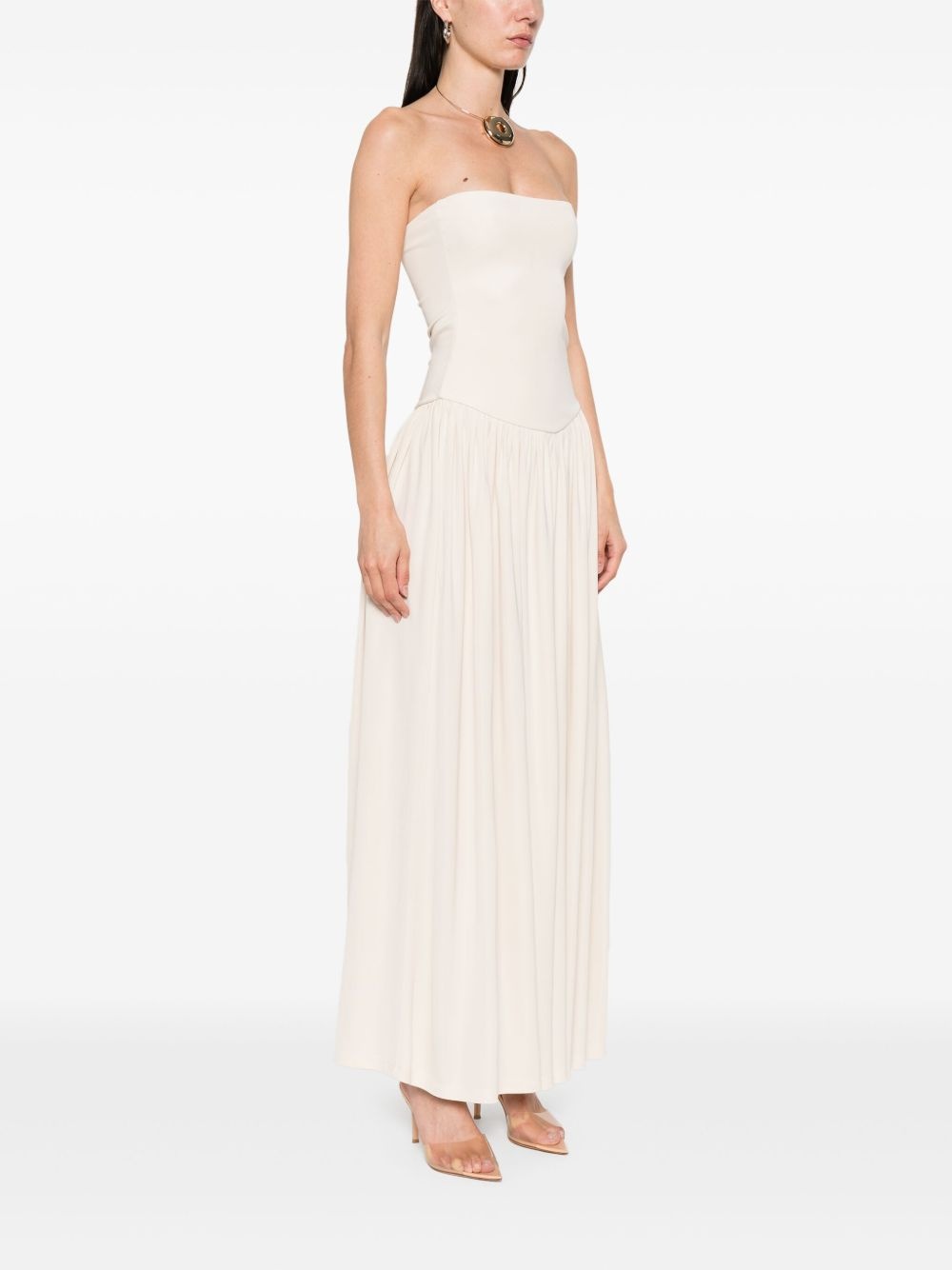 strapless midi dress - 3