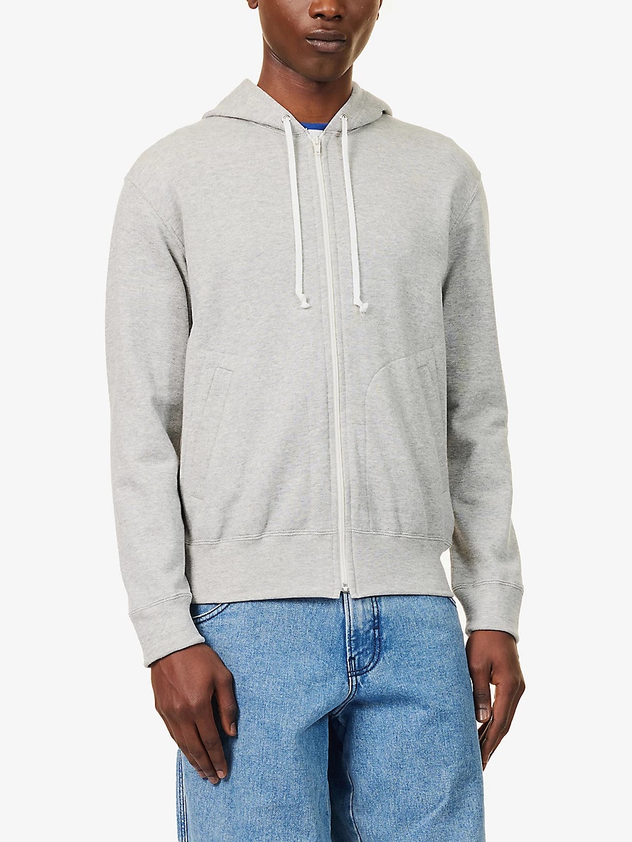 Brand-patch two-welt-pockets regular-fit cotton-jersey hoody - 3