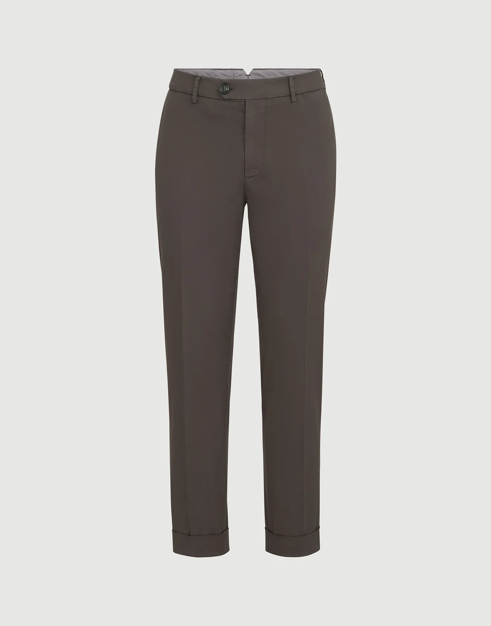 Garment-dyed Italian fit trousers in American Pima comfort cotton gabardine - 1